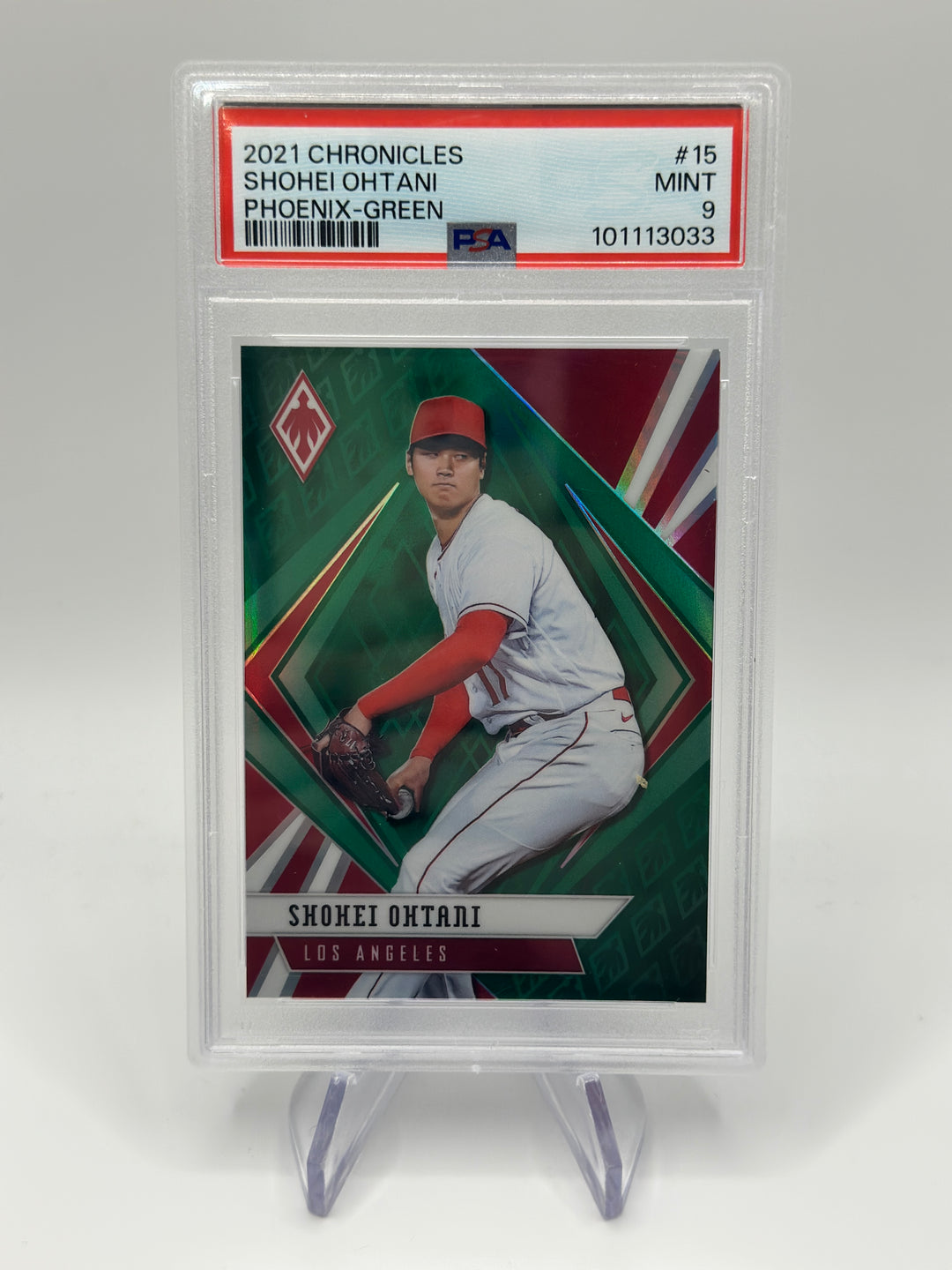 2021 Chronicles Shohei Ohtani Green /75 #15 PSA 9