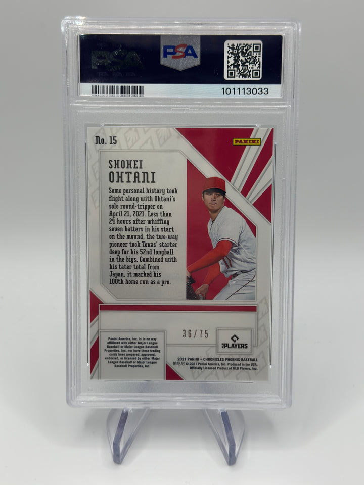 2021 Chronicles Shohei Ohtani Green /75 #15 PSA 9