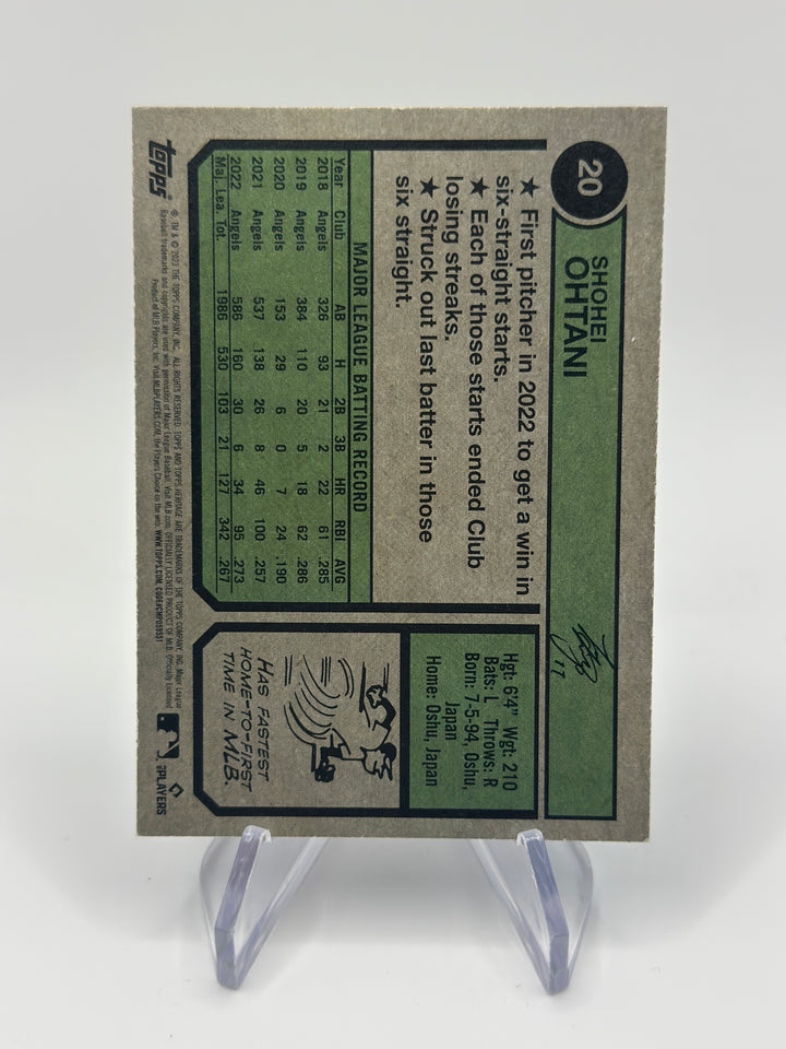 2023 Topps Heritage Shohei Ohtani Chrome Blue Sparkle Refractor #20 Angels