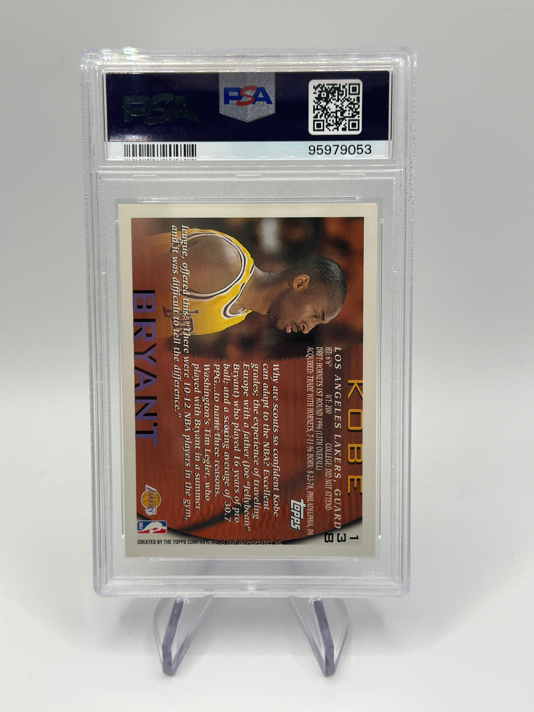 1996 Topps Kobe Bryant #138 PSA 4