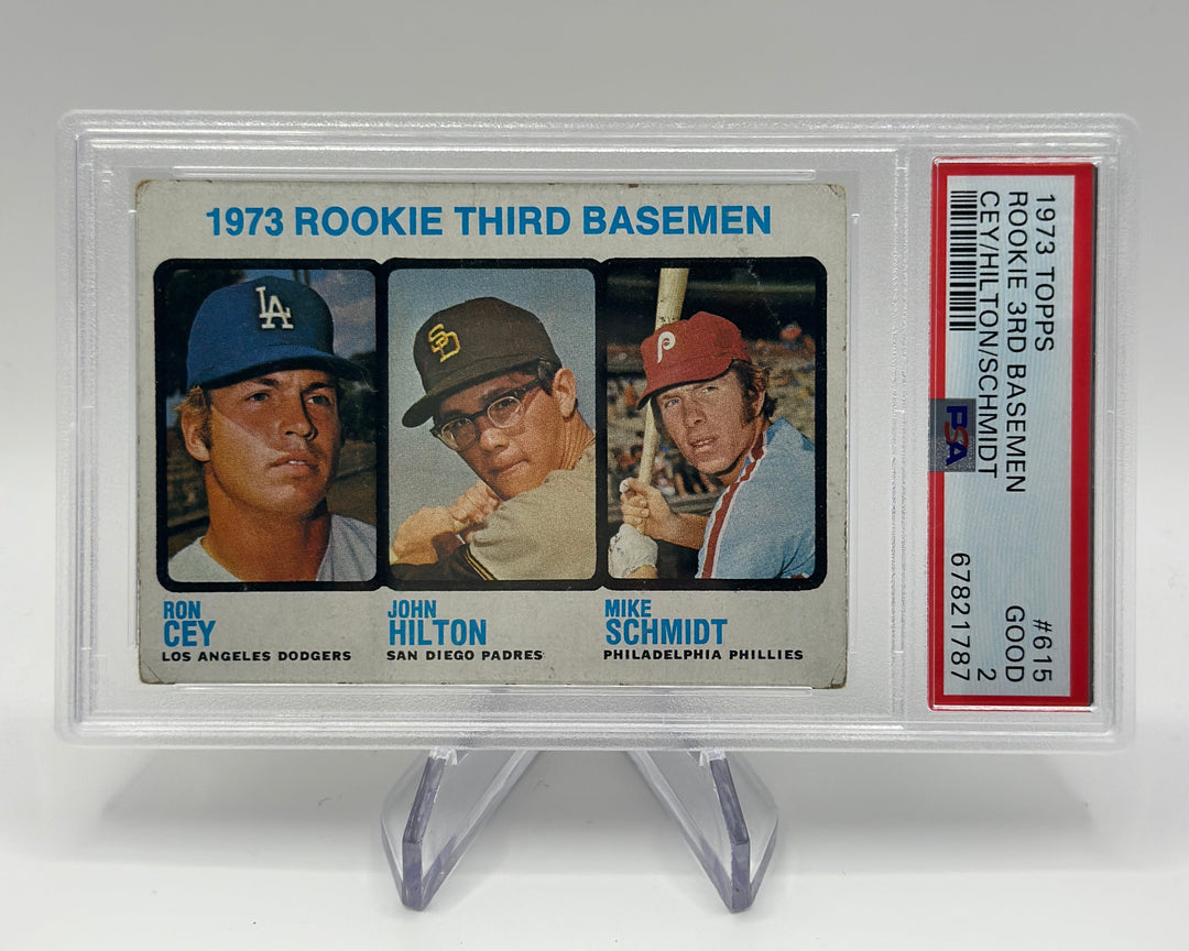 1973 Topps Rookie 3rd Basemen Cey/Hilton/Schmidt #615 PSA 2