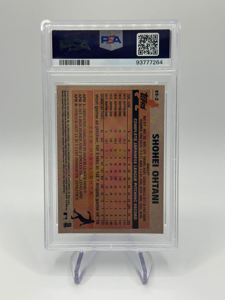 2018 Topps Update Shohei Ohtani 1983 #83-2 PSA 9
