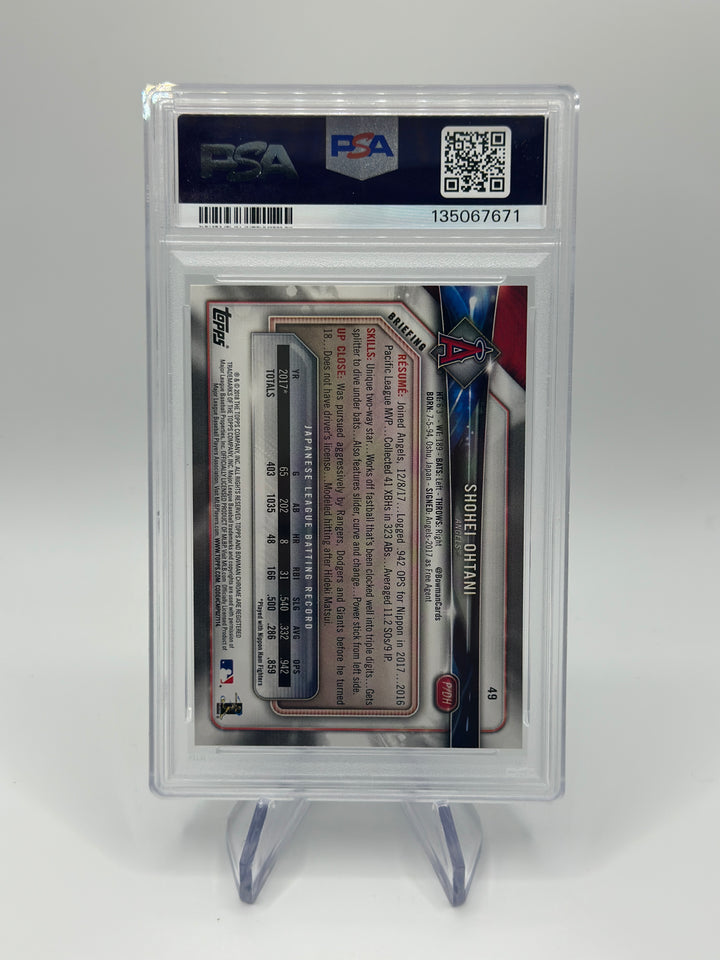 2018 Bowman Shohei Ohtani #49 PSA 9