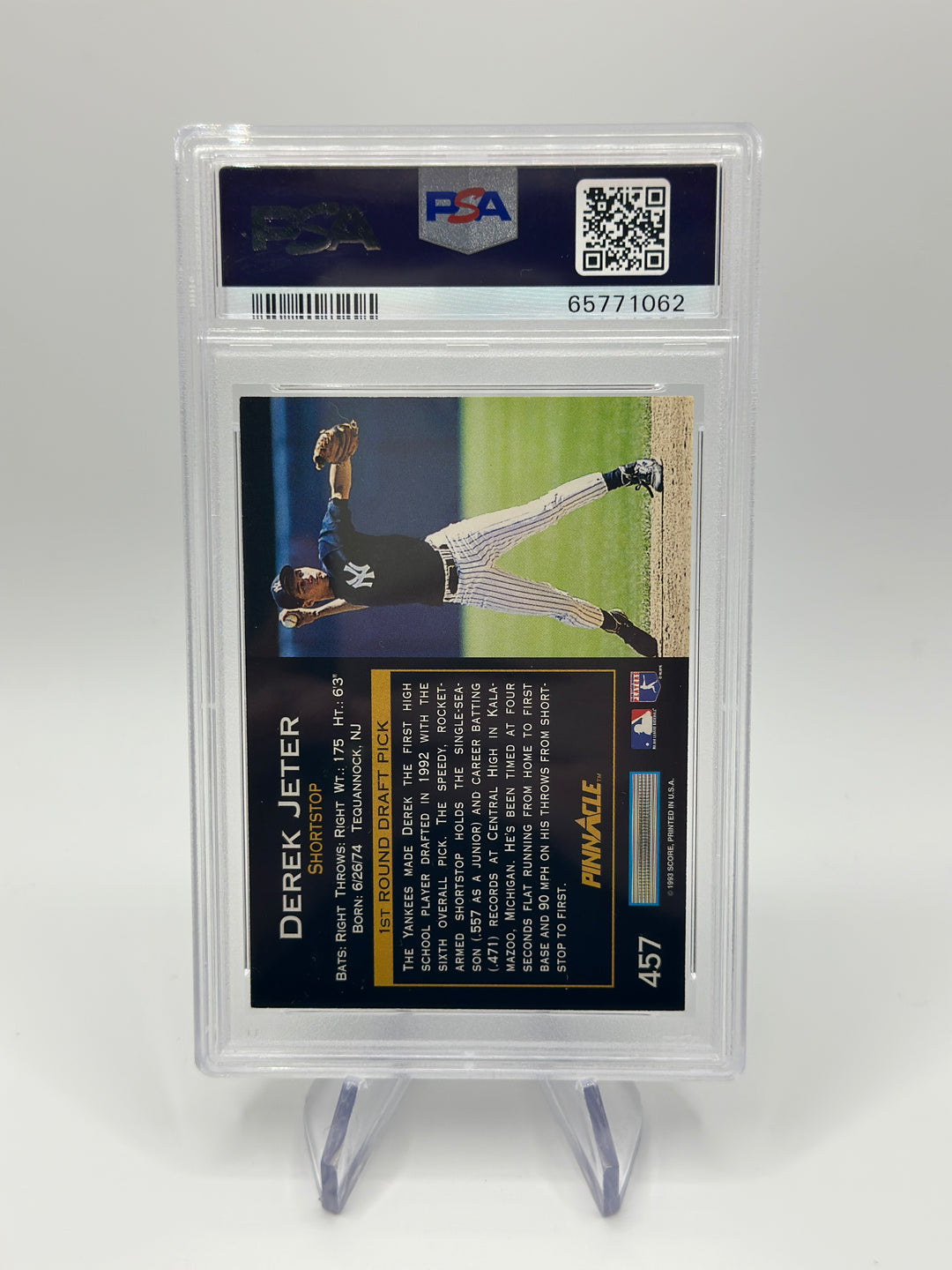 1993 Pinnacle Derek Jeter #457 PSA 7
