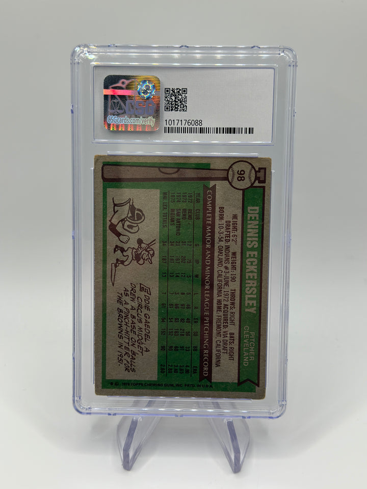 1976 Topps Dennis Eckersley #98 CSG 2