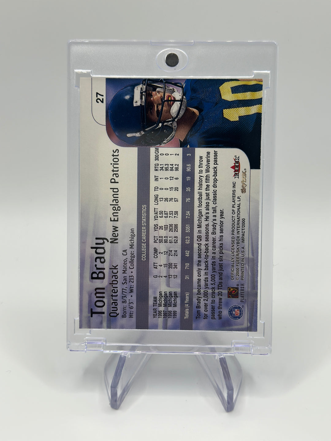 2000 Skybox Impact Tom Brady #27