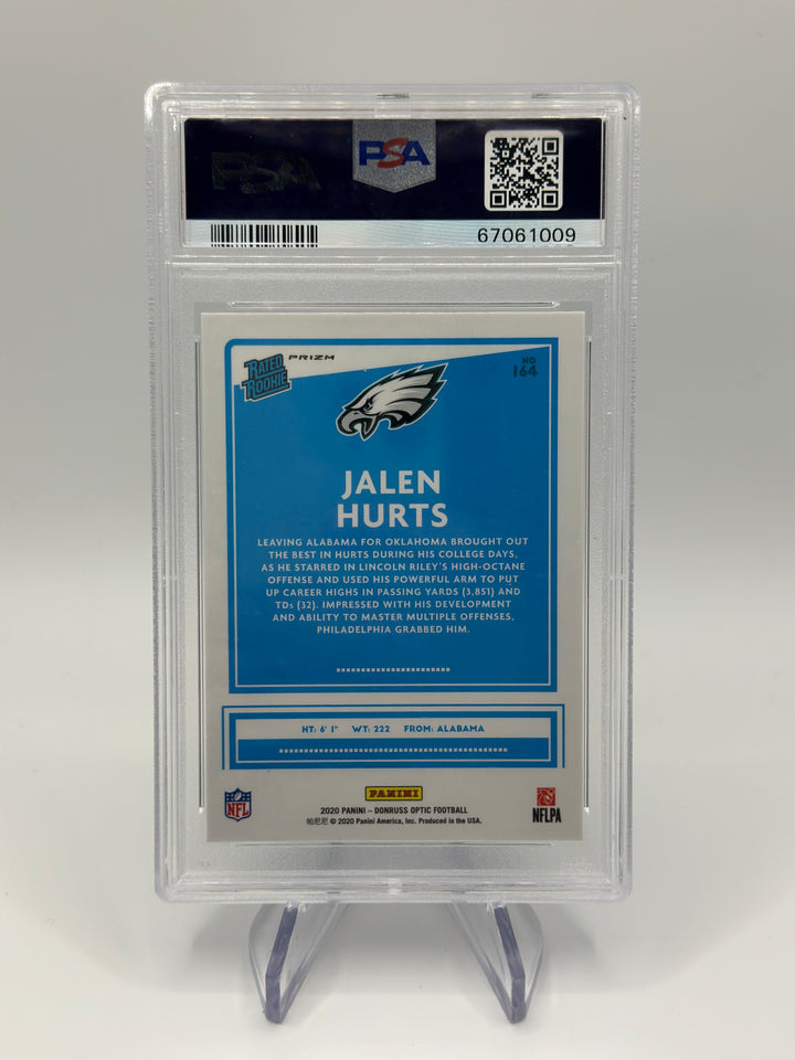 2020 Optic Jalen Hurts Blue Scope #164 PSA 10