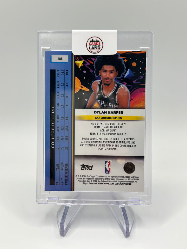 2025-26 Topps Chrome Cosmic Dylan Harper Green /99 #186