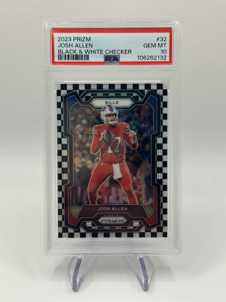 2023 Prizm Josh Allen Black & White Checker #32 PSA 10