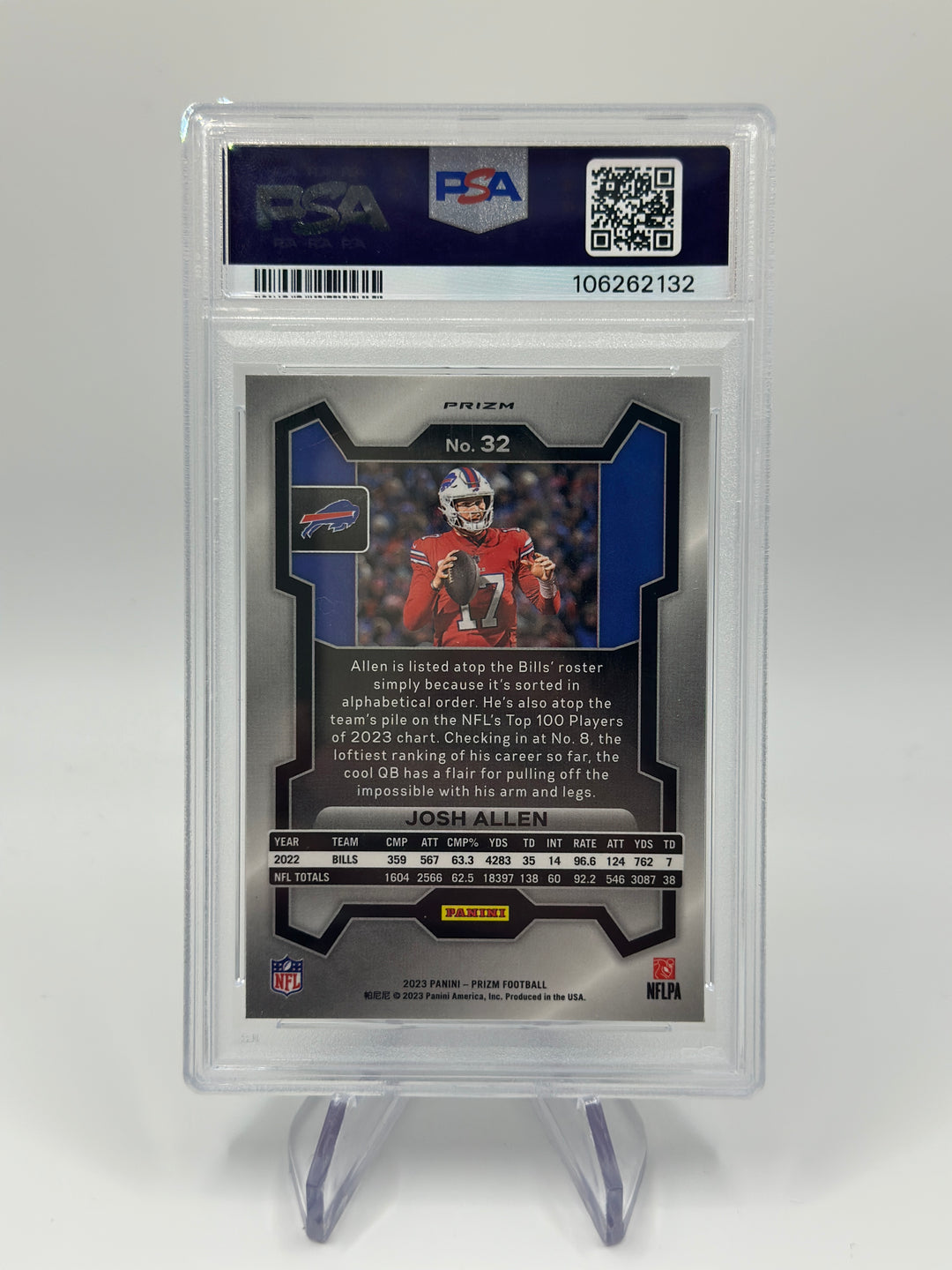 2023 Prizm Josh Allen Black & White Checker #32 PSA 10