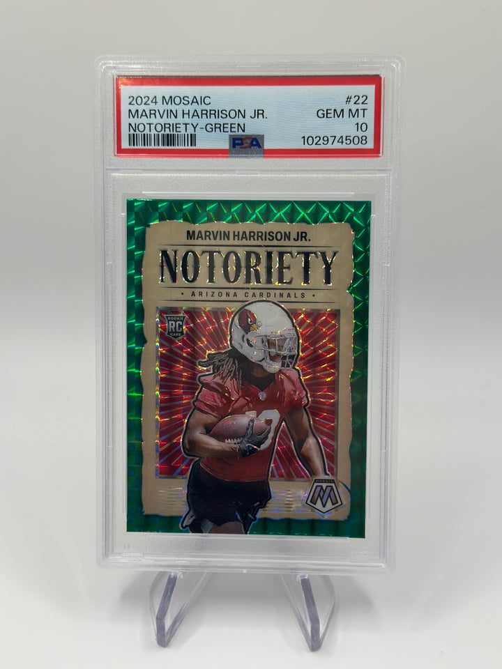 2024 Mosaic Marvin Harrison Jr. Notoriety #22 PSA 10