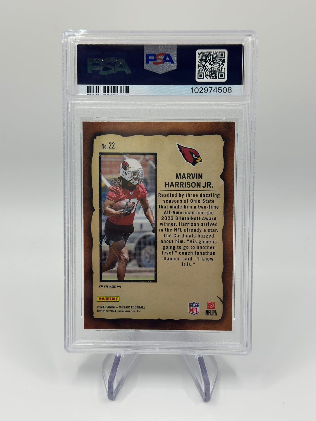 2024 Mosaic Marvin Harrison Jr. Notoriety #22 PSA 10