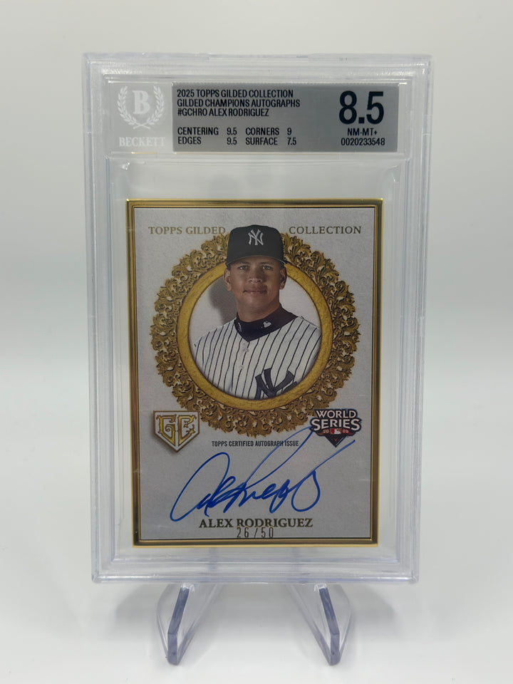 2025 Topps Gilded Collection Alex Rodriguez Champions Auto BGS 8.5