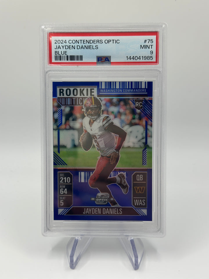 2024 Optic Jayden Daniels Blue /99 #75 PSA 9