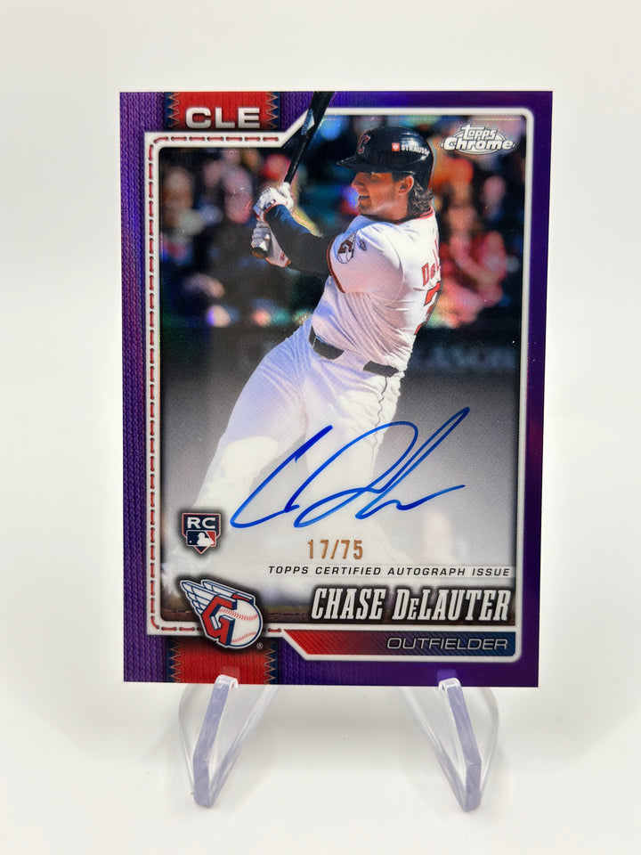 2026 Topps Chrome Chase Delauter Purple Auto /75