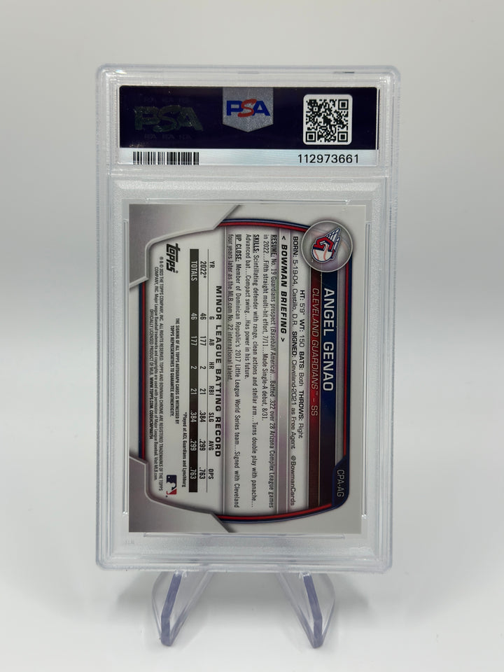 2023 Bowman Angel Genao Speckle Auto /299 #CPAAG PSA 9
