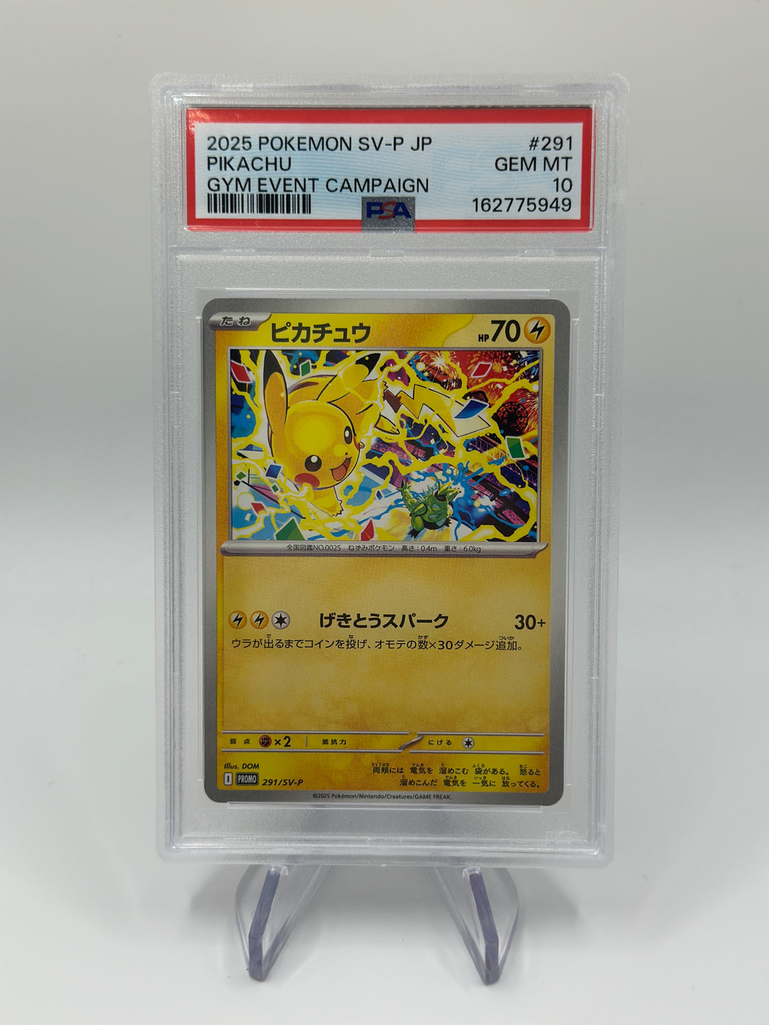 Pokémon Pikachu Gym Event Japanese #291 PSA 10