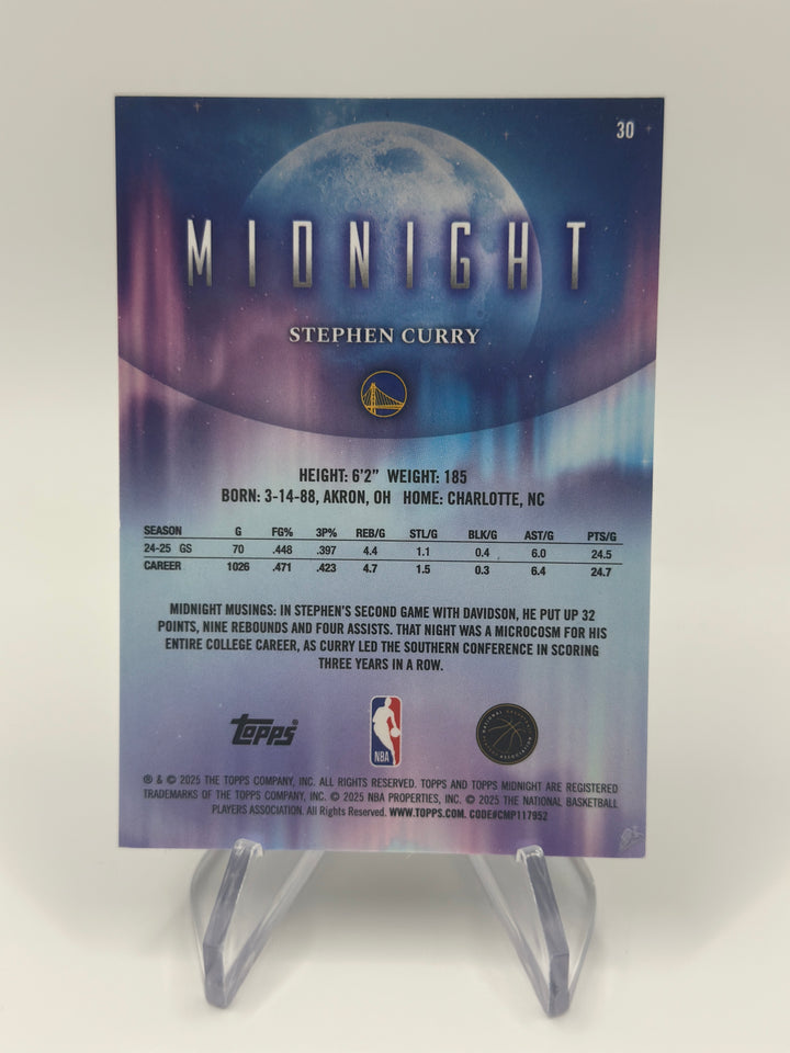 2025-26 Topps Midnight Stephen Curry Summer Solstice #/50 Warriors