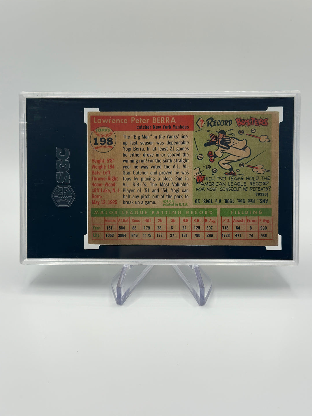 1955 Topps Yogi Berra #198 SGC 2