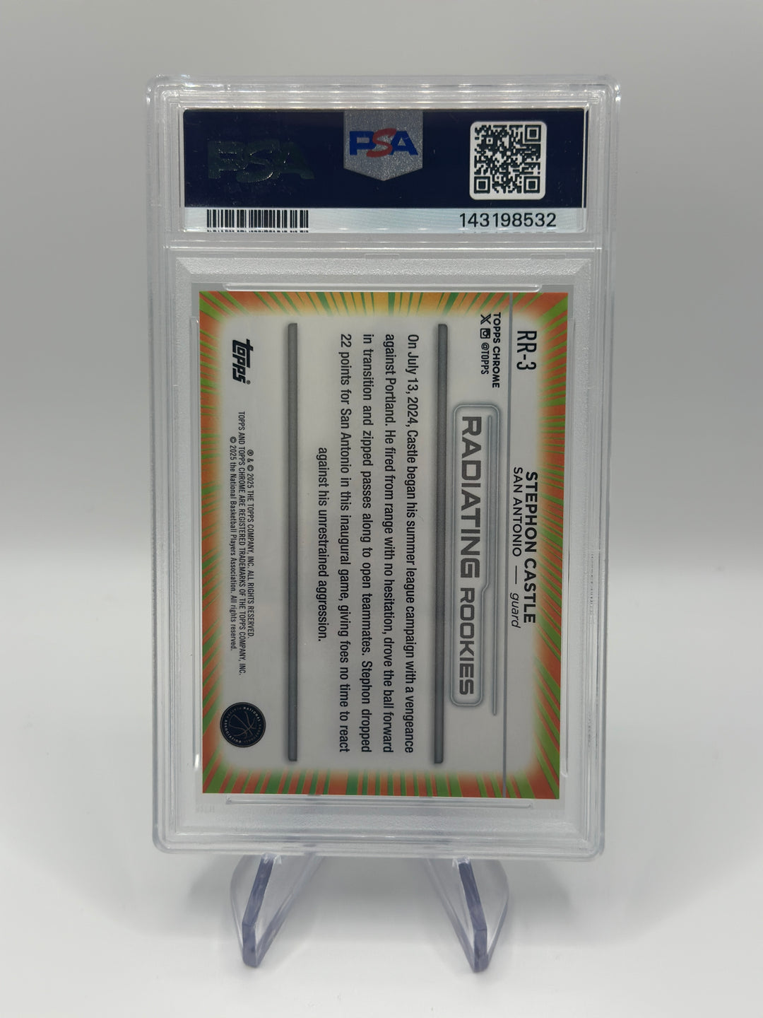 2024 Topps Chrome Stephon Castle Radiating Rookies #RR3 PSA 9