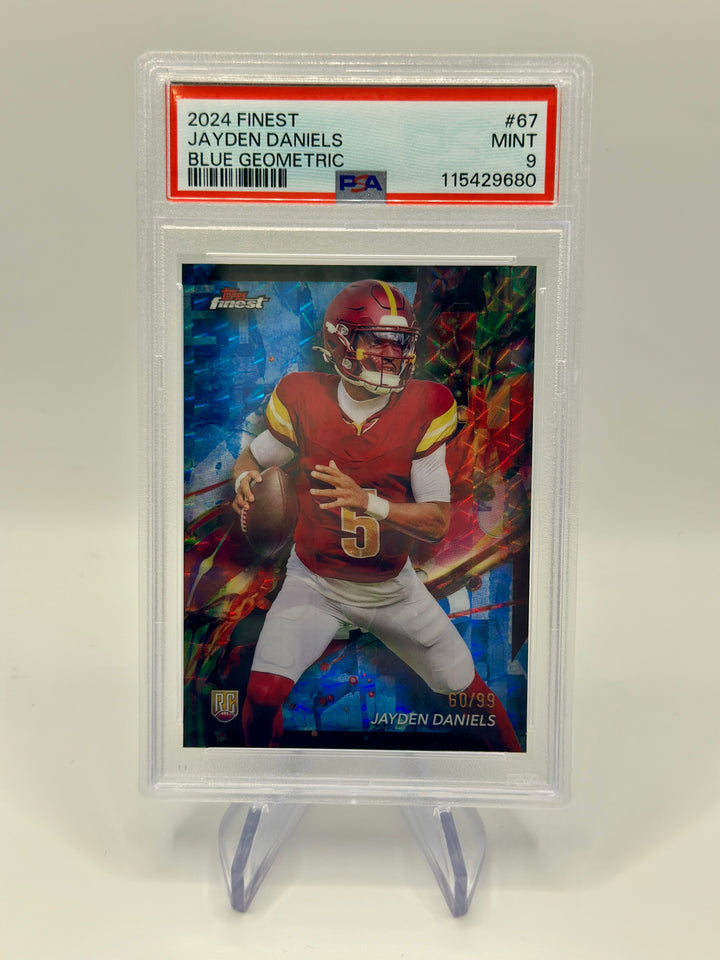 2024 Finest Jayden Daniels Blue Geo /99 #67 PSA 9