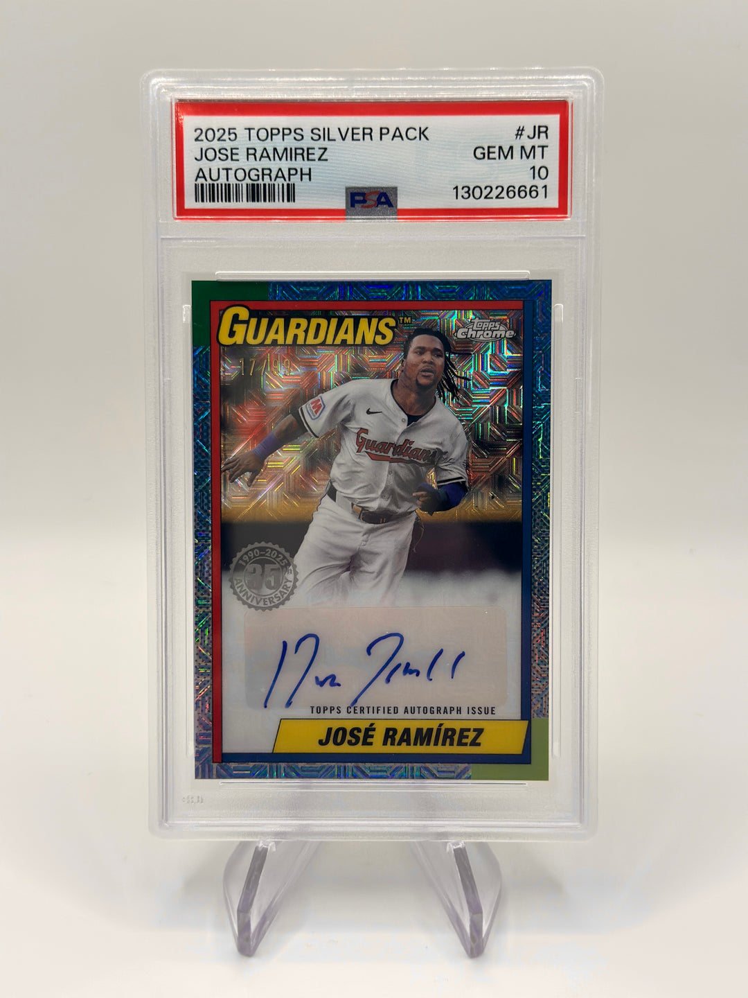 2025 Topps Silver Pack Jose Ramirez Auto #JR /99 PSA 10