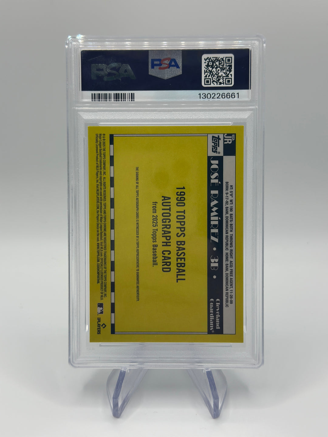 2025 Topps Silver Pack Jose Ramirez Auto #JR /99 PSA 10