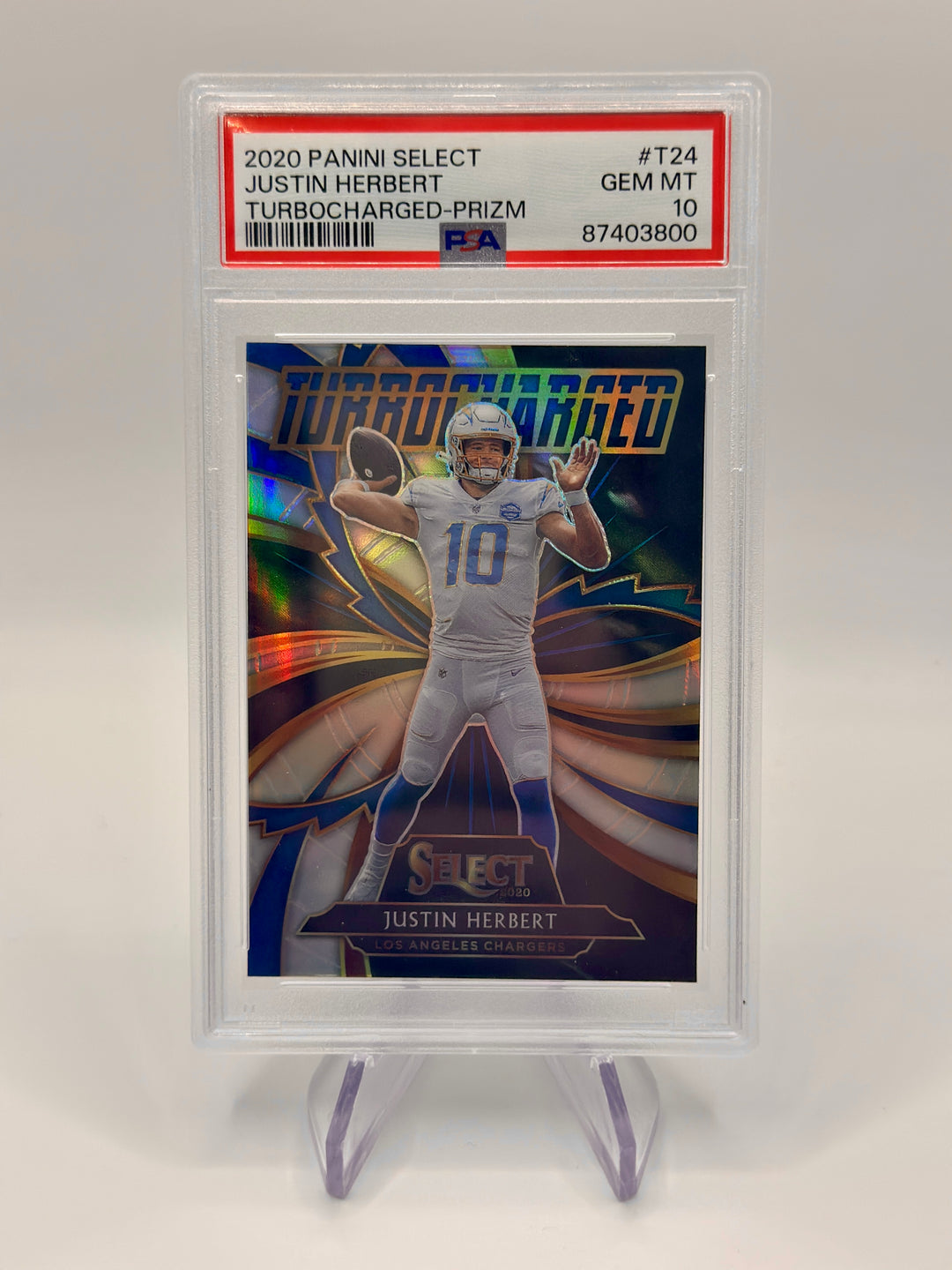 2020 Select Justin Herbert Turbocharged #T24 PSA 10