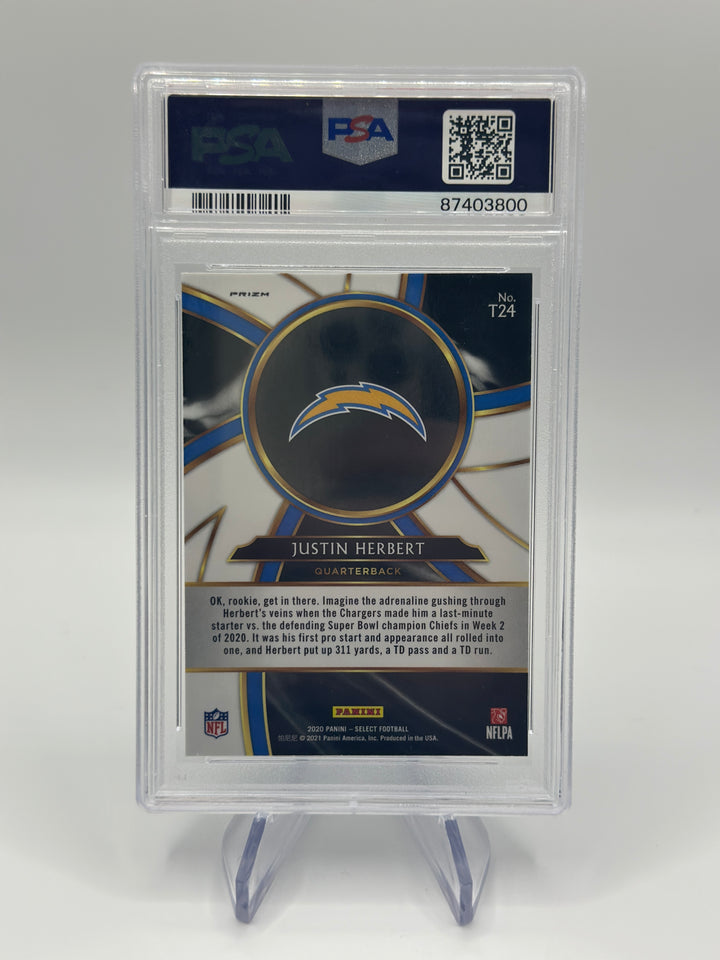 2020 Select Justin Herbert Turbocharged #T24 PSA 10