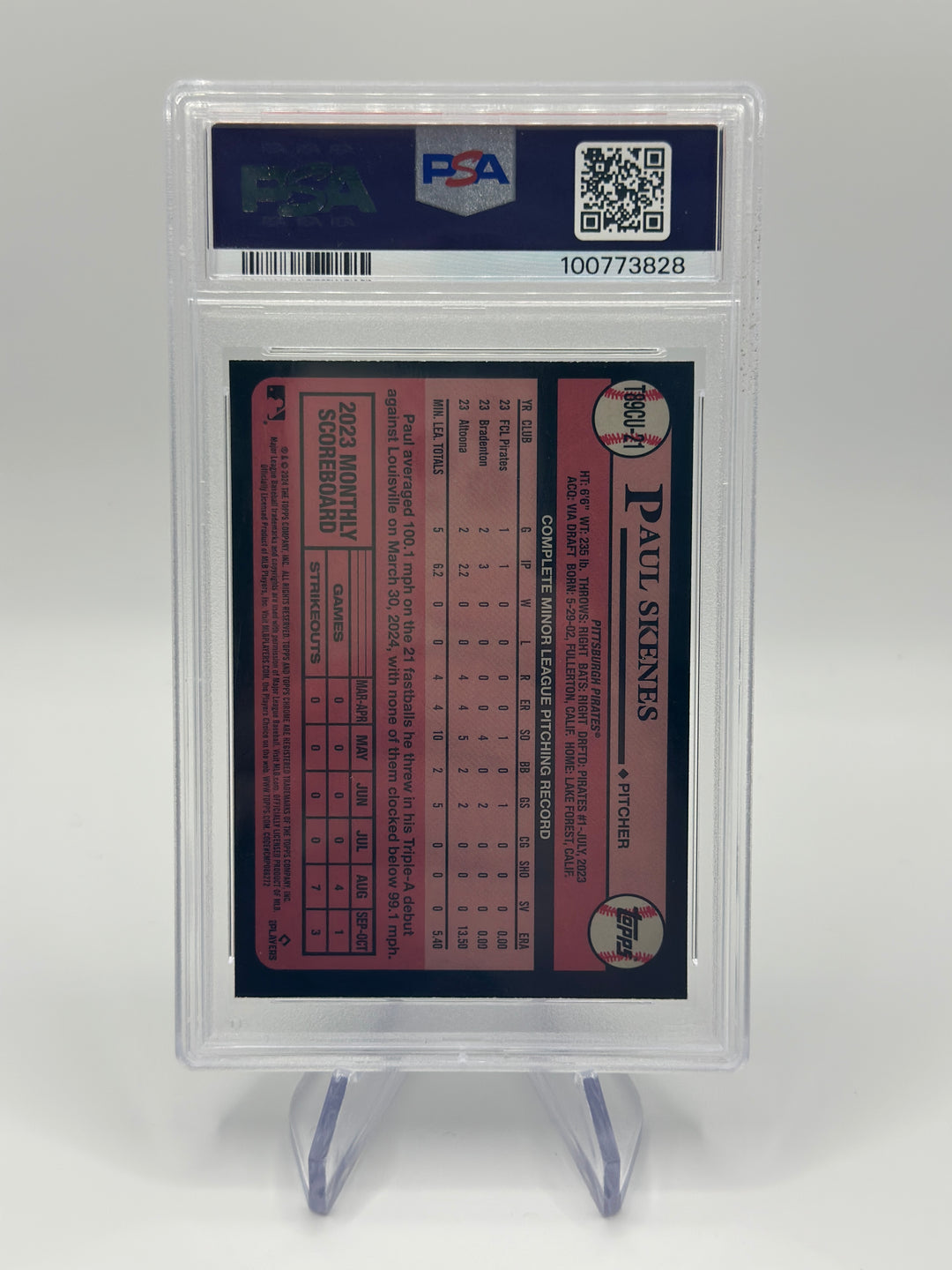 2024 Topps Silver Pack Paul Skenes Update #21 PSA 9