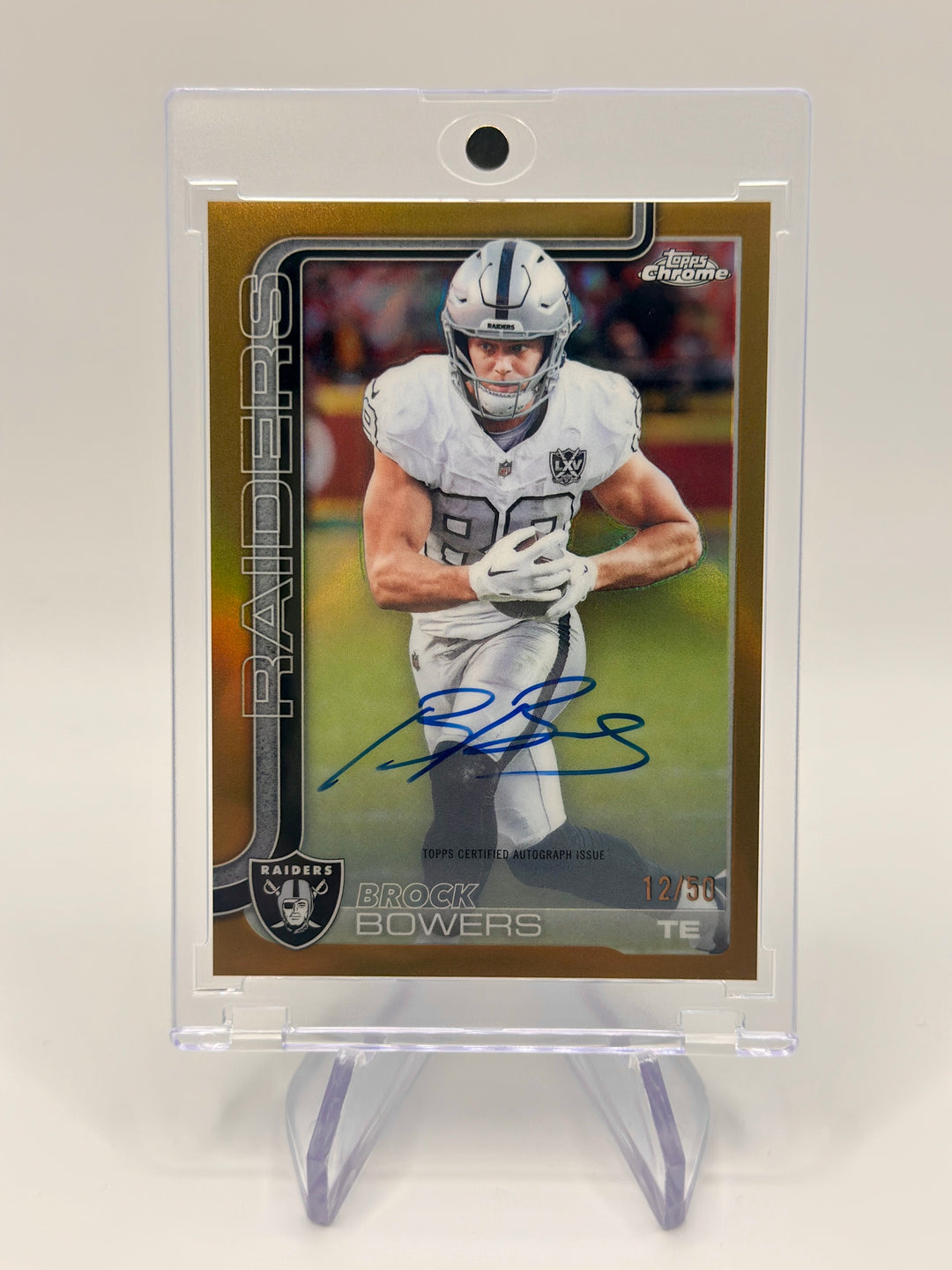 2025 Topps Chrome Brock Bowers #BA-BB Gold Auto /50