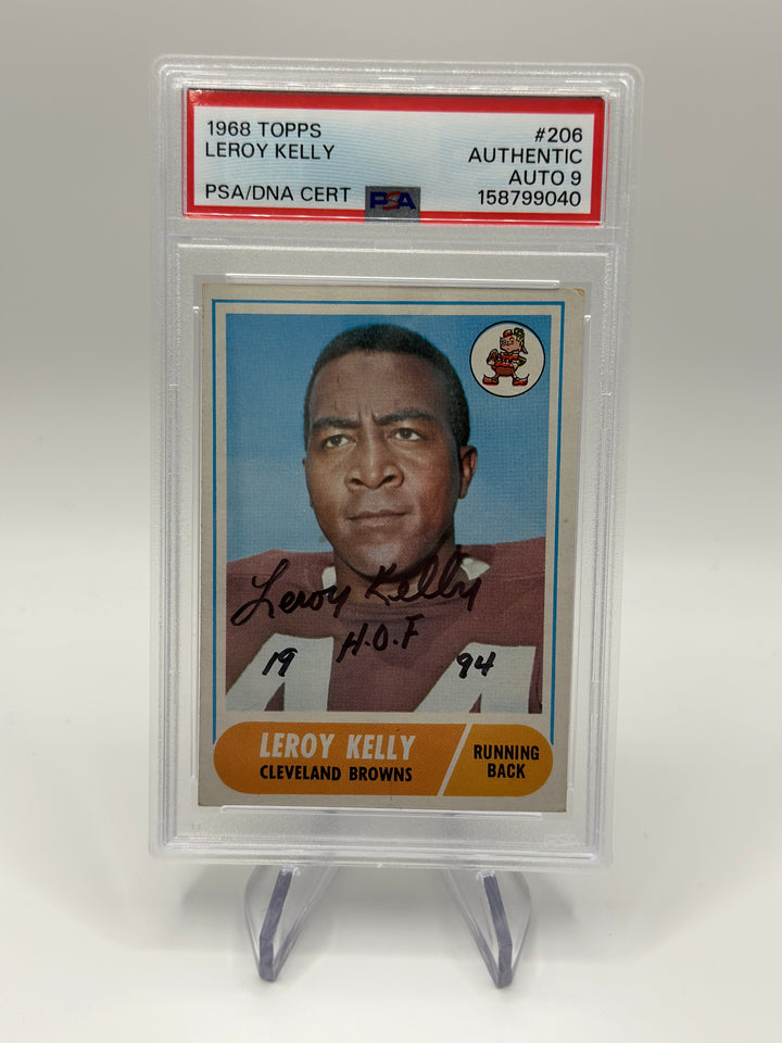 1968 Topps Leroy Kelly #206 PSA Authentic Auto 9