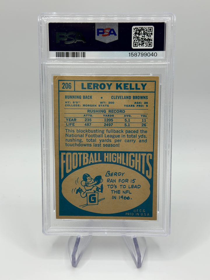 1968 Topps Leroy Kelly #206 PSA Authentic Auto 9