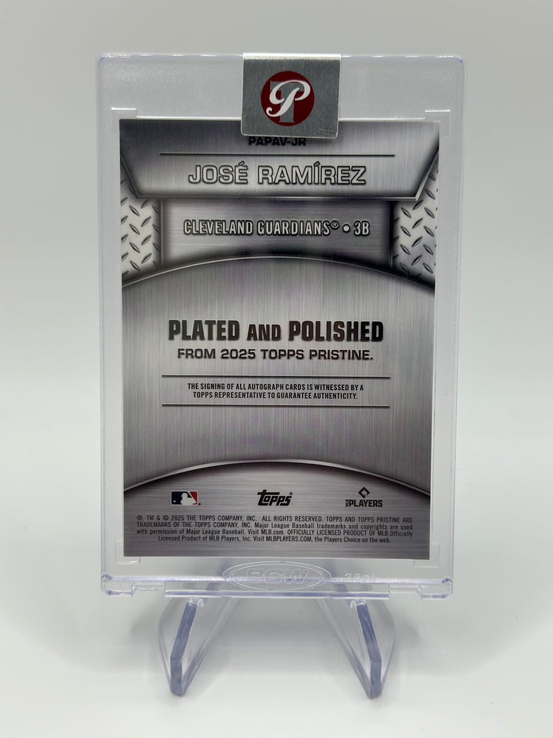 2025 Topps Pristine Jose Ramirez Plated and Polished AUTO /99 #PAPAV-JR