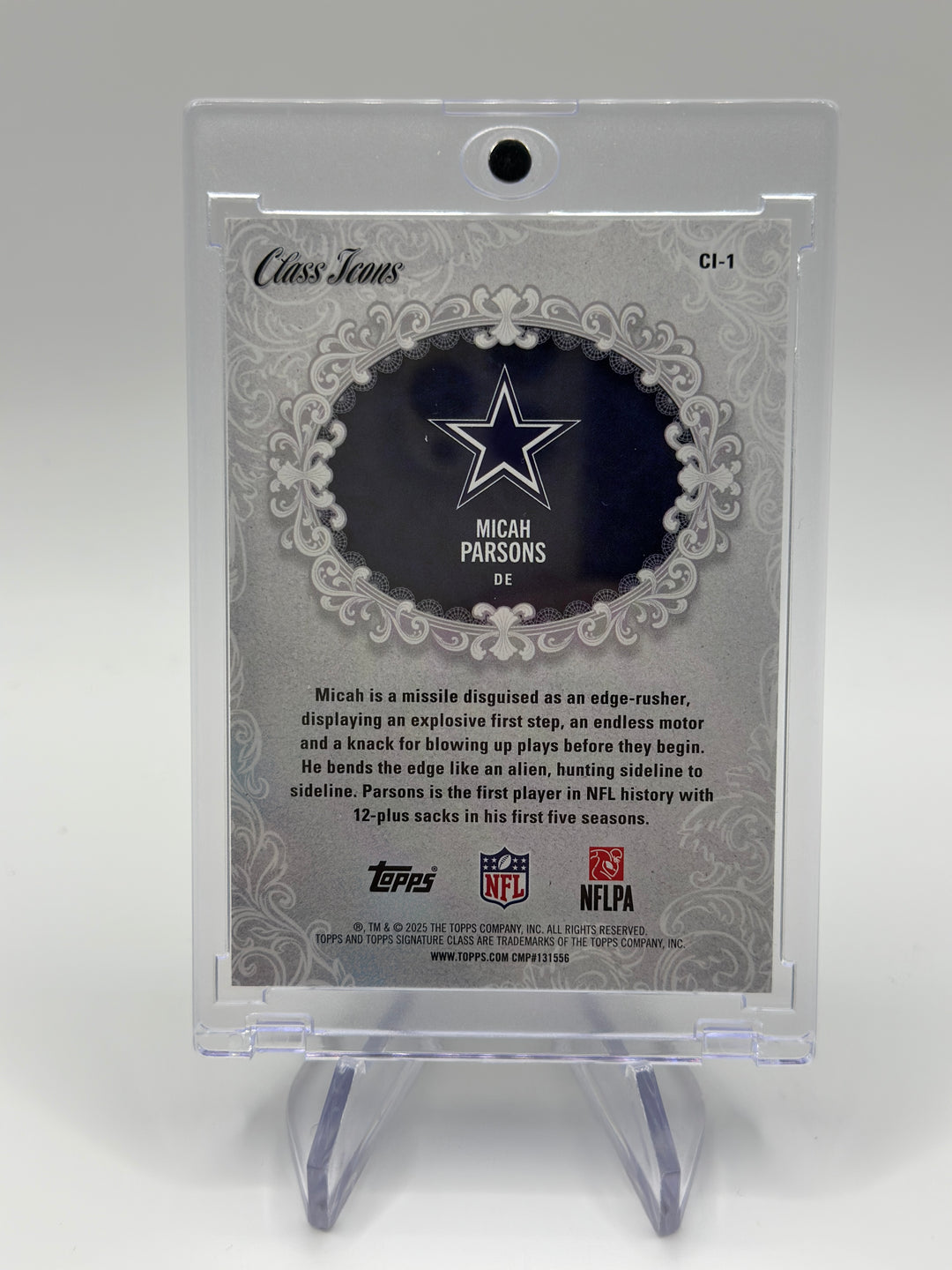 2025 Topps Signature Class Micah Parsons Class Icons Superfractor 1/1