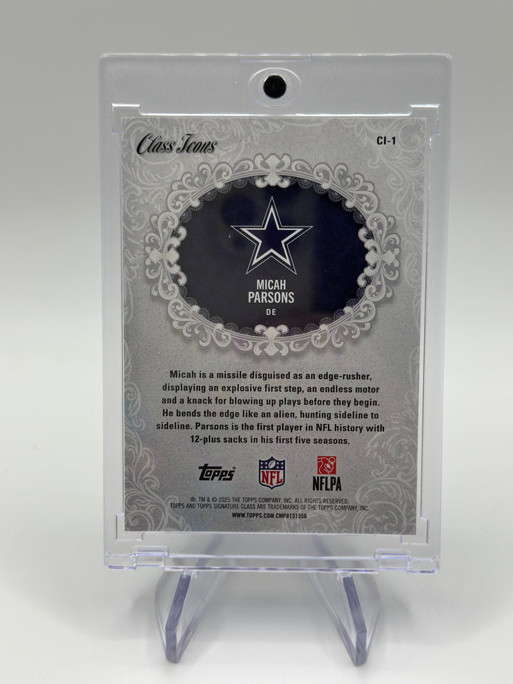 2025 Topps Signature Class Micah Parsons Class Icons Superfractor 1/1