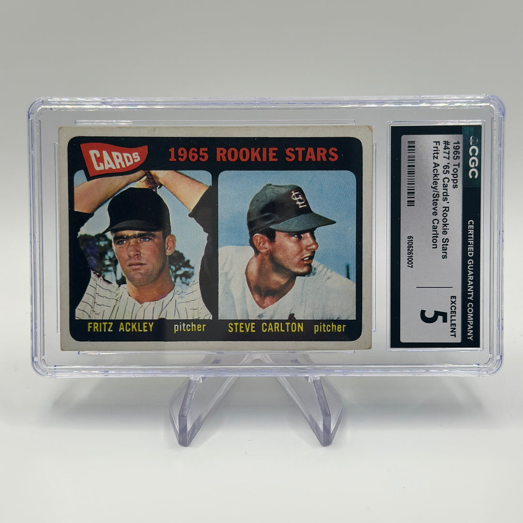 1965 Topps Fritz Ackley/Steve Carlton #477 CGC 5