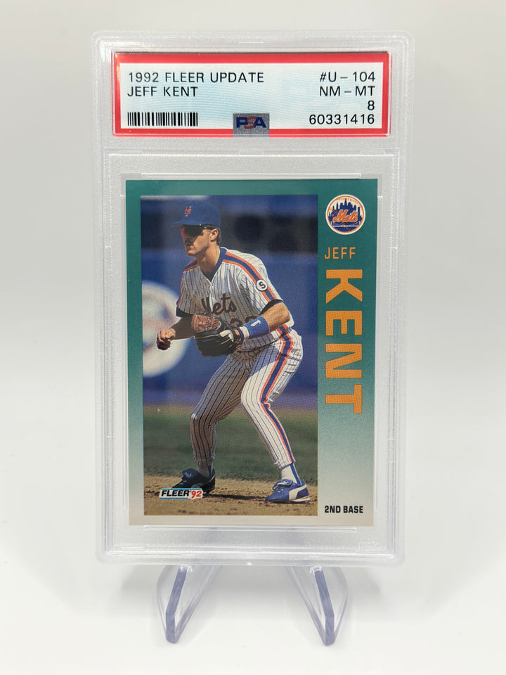 1992 Fleer Update Jeff Kent #U-104 PSA 8