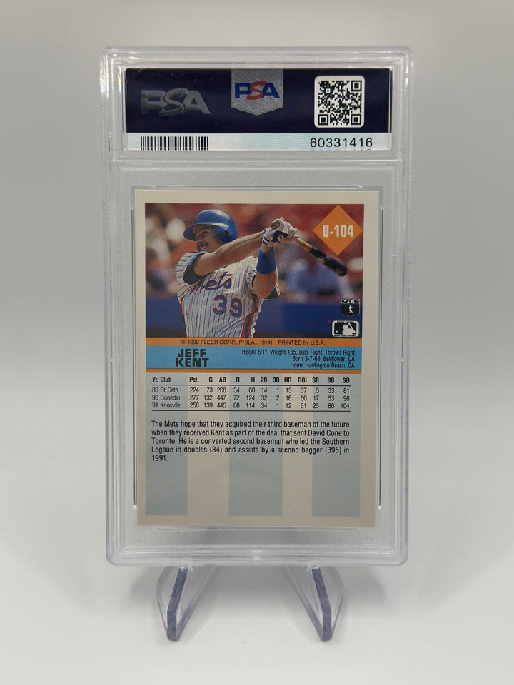 1992 Fleer Update Jeff Kent #U-104 PSA 8