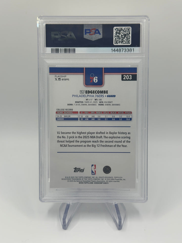 2025 Topps VJ Edgecombe Season Tip Off #203 PSA 10