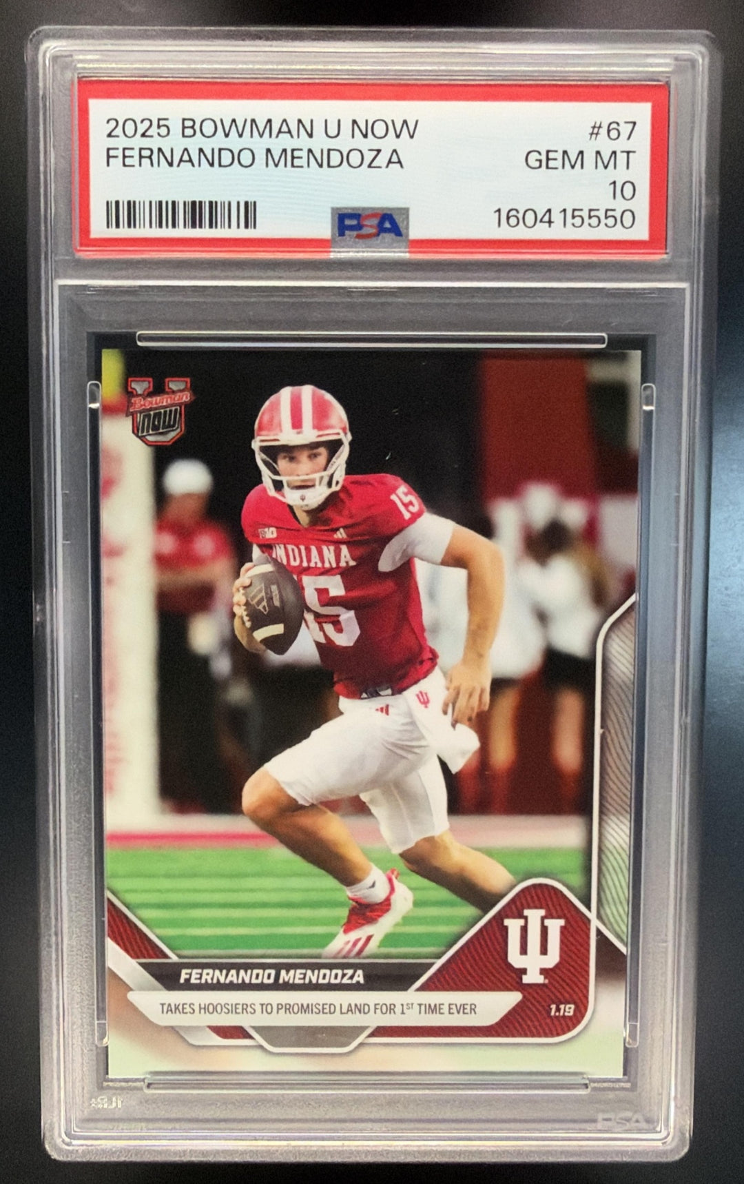 2025-26 Bowman U Now Fernando Mendoza #67 Hoosiers PSA 10