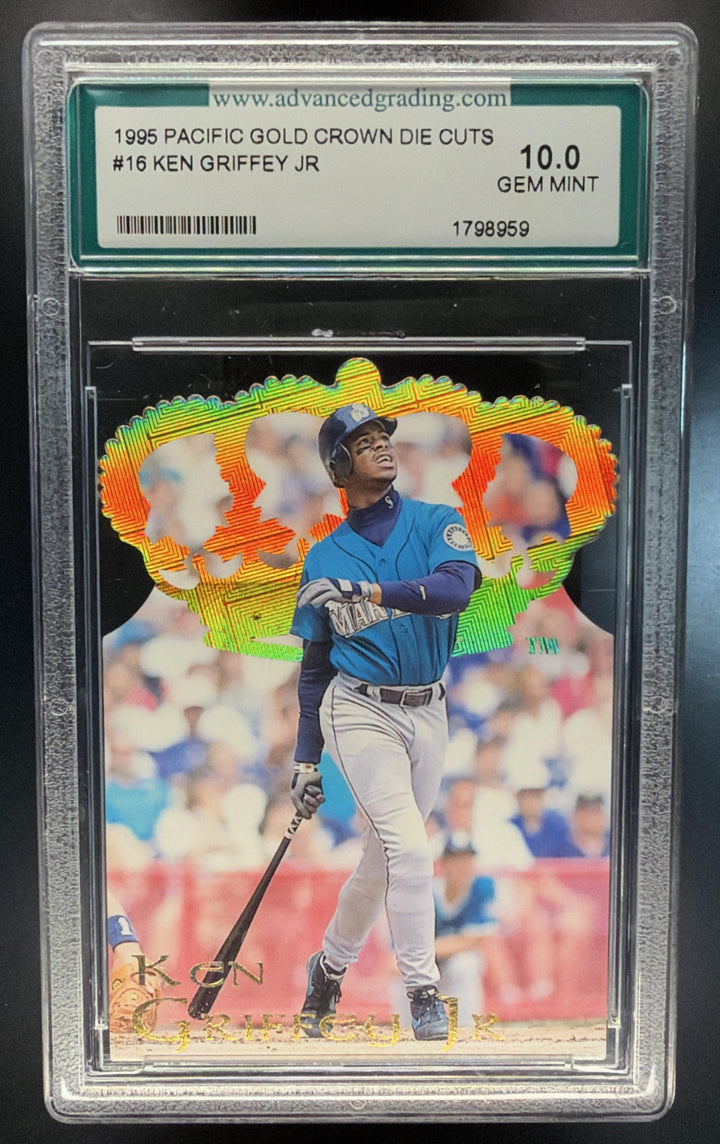 1995 Pacific Ken Griffey Jr. #16 Gold Crown Die Cuts Mariners AGS 10