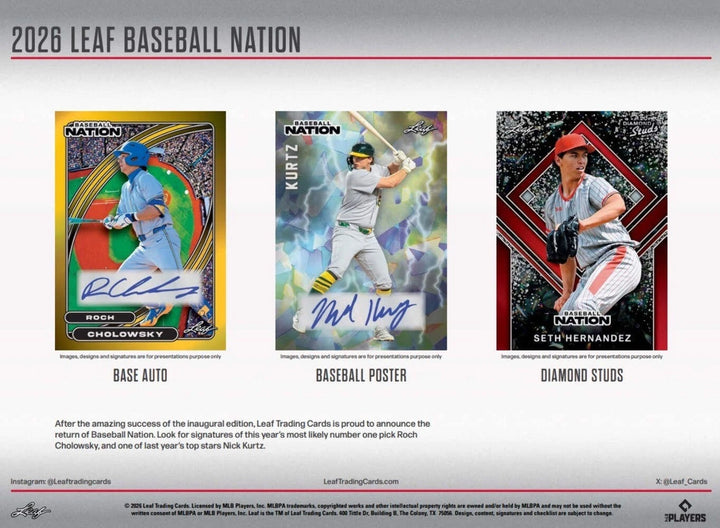 Break #5: 2026 Leaf Baseball Nation Hobby Box FULL CASE Break (10 Boxes)- PYT